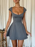 'Vionnet' Tie Back Backless Mini Dress - Celes Fashion